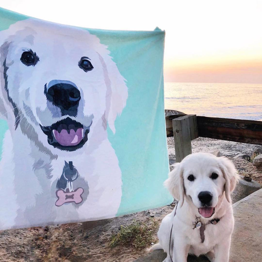 Custom Dog Blankets Personalized Pet Photo Blankets Painted Art Portrait Fleece Blanket Best Gift 2021 Pet Portrait Blanket